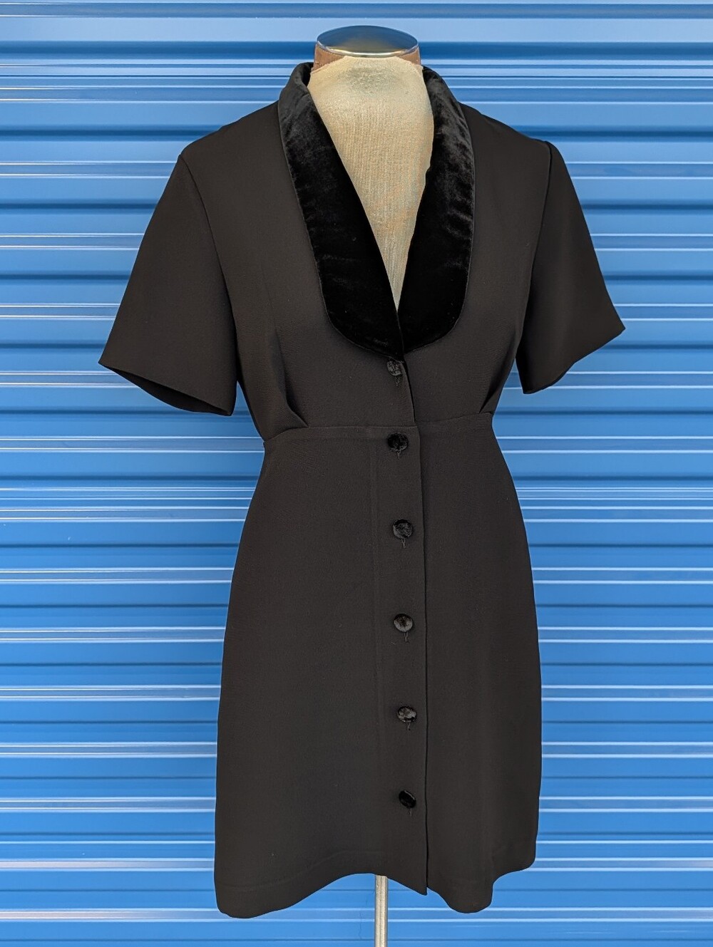 SANDRO PARIS black coatdress button front dress 6